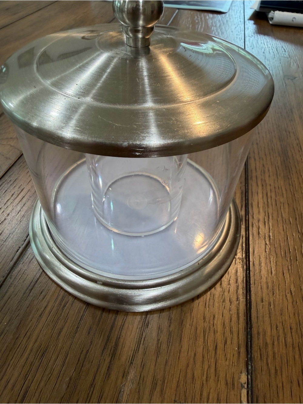 Brushed Silver clear Storage Canister with Lid - Picture 2 of 7